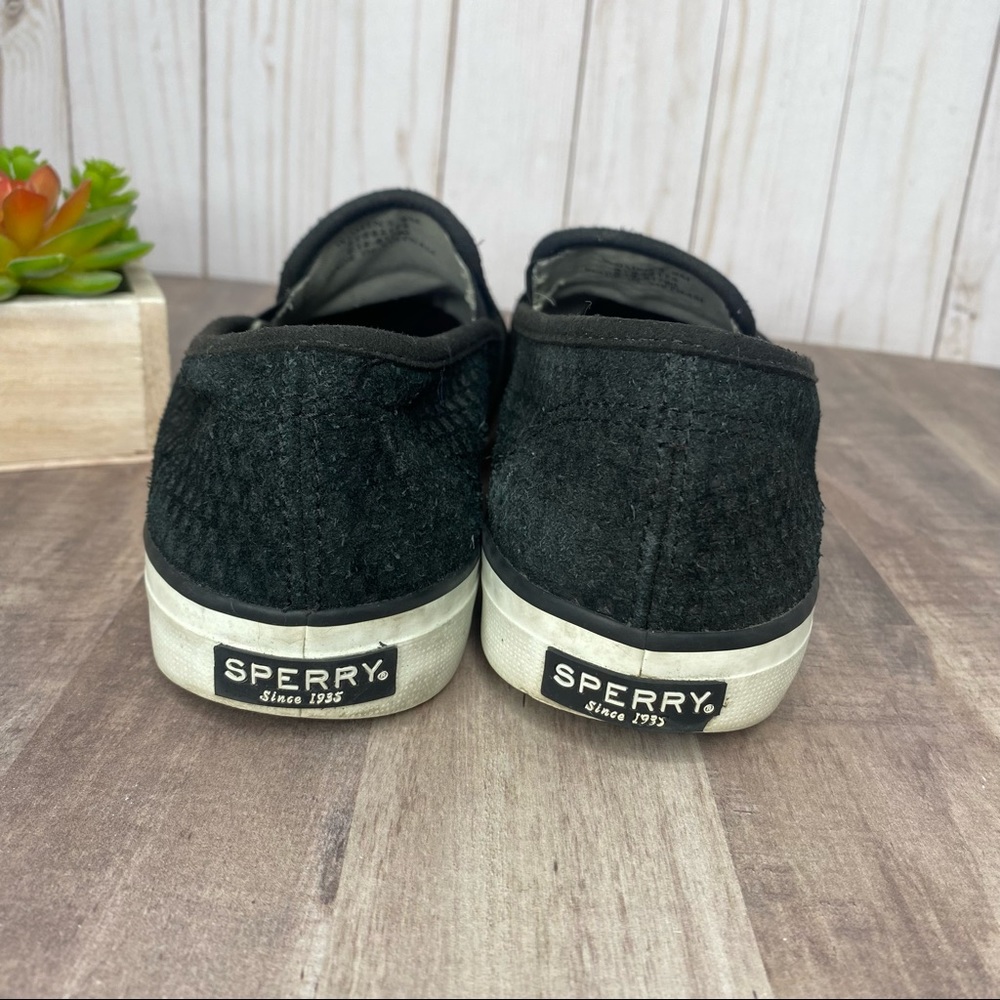 Sperry Women’s Seaside Emboss Suede Black - Size: 9 - Picture 6 of 7